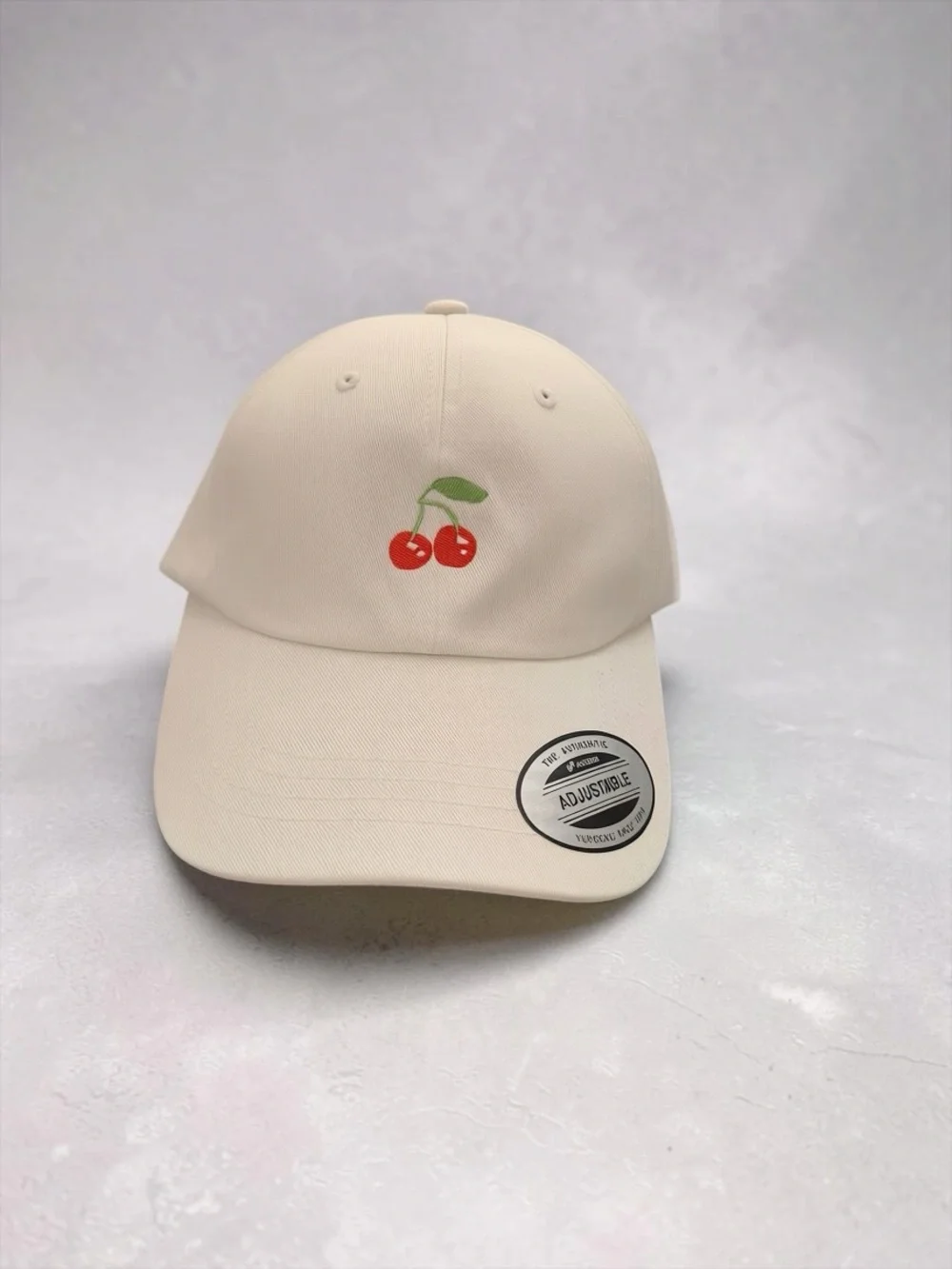 Polychrome Goods- White Cherry Embroidered Baseball Cap - Women